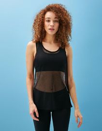 Active wear bulk sale whole mesh transparent woman yoga tank top